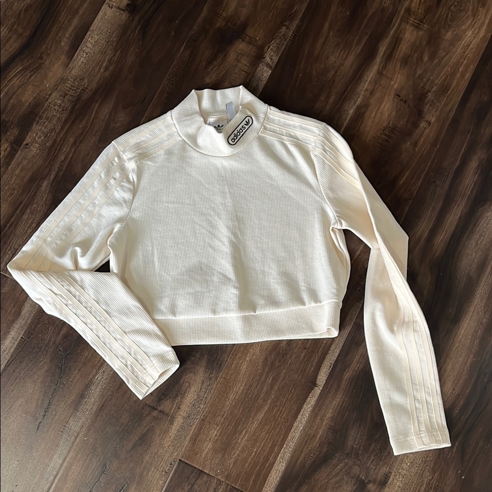 Adidas Women's Cream Cropped Top